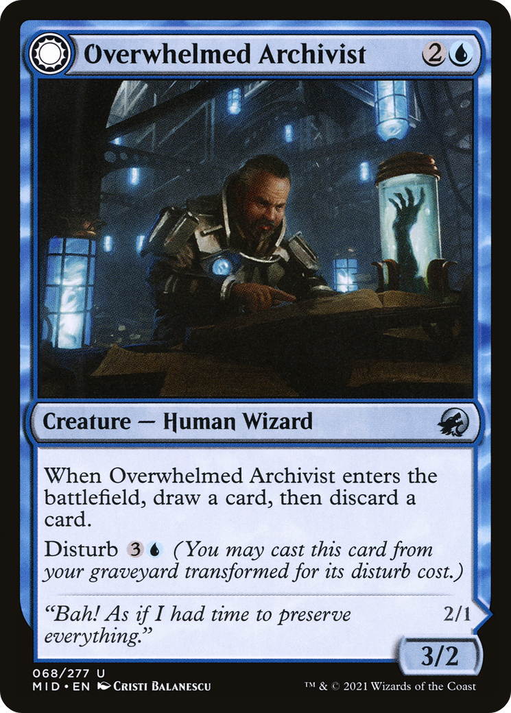 Image of Overwhelmed Archivist // Archive Haunt [Innistrad: Midnight Hunt]