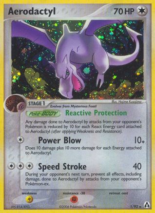 Image of Aerodactyl (1/92) (Stamped) [EX: Legend Maker]
