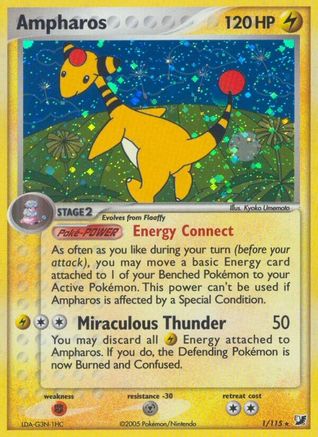 Image of Ampharos (1/115) (Stamped) [EX: Unseen Forces]