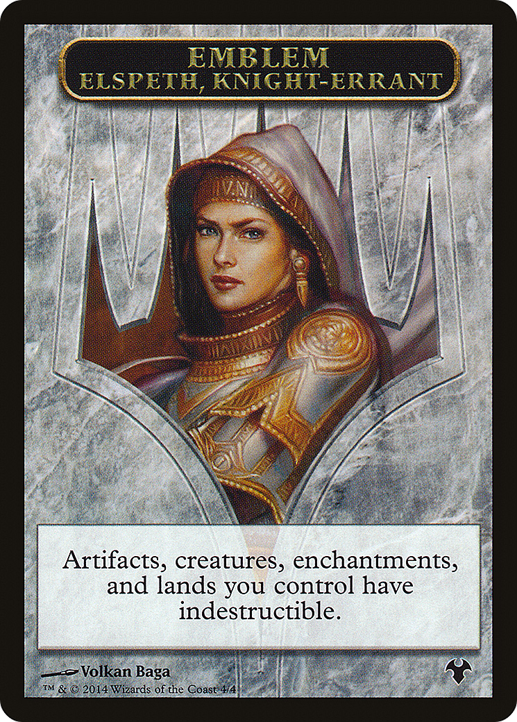 Image of Emblem - Elspeth, Knight-Errant // Soldier Double-Sided Token [Modern Event Deck 2014 Tokens]