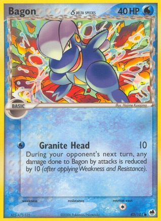 Image of Bagon (43/101) (Delta Species) (Stamped) [EX: Dragon Frontiers]