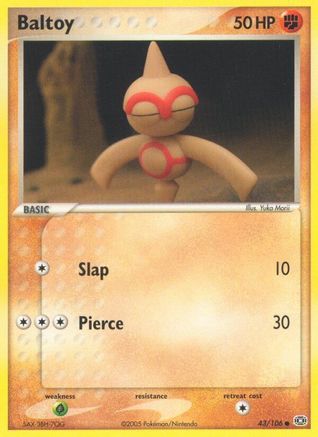 Image of Baltoy (43/106) (Stamped) [EX: Emerald]