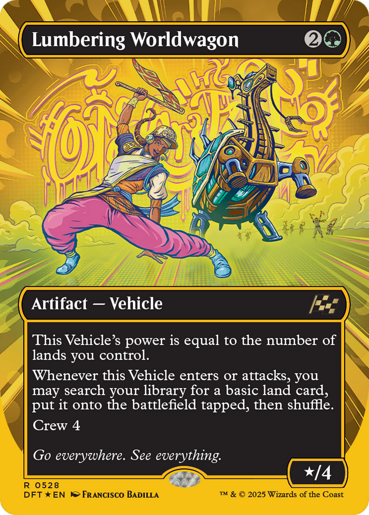 Image of Lumbering Worldwagon (Borderless) (First-Place Foil) [Aetherdrift]