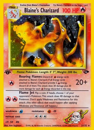 Image of Blaine's Charizard (2/132) [Gym Challenge 1st Edition]