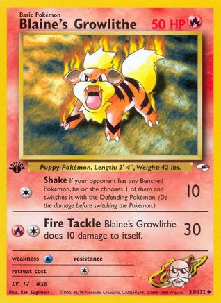 Image of Blaine's Growlithe (35/132) [Gym Heroes 1st Edition]