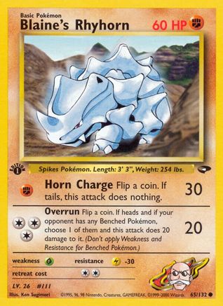 Image of Blaine's Rhyhorn (65/132) [Gym Challenge 1st Edition]