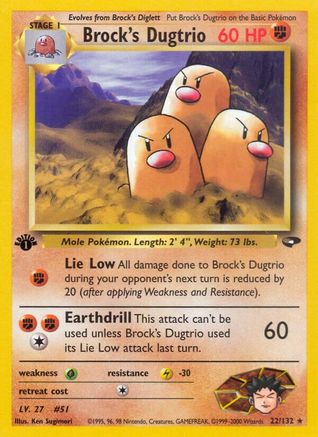 Image of Brock's Dugtrio (22/132) [Gym Challenge 1st Edition]