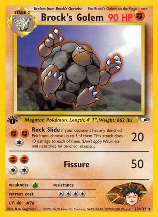 Image of Brock's Golem (20/132) [Gym Heroes 1st Edition]