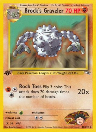 Image of Brock's Graveler (40/132) [Gym Heroes 1st Edition]