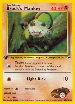 Image of Brock's Mankey (67/132) [Gym Heroes 1st Edition]