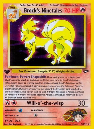 Image of Brock's Ninetales (3/132) [Gym Challenge 1st Edition]