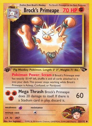 Image of Brock's Primeape (35/132) [Gym Challenge 1st Edition]
