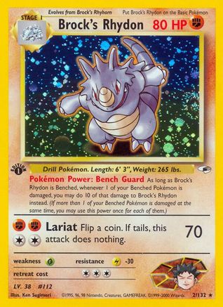 Image of Brock's Rhydon (2/132) [Gym Heroes 1st Edition]