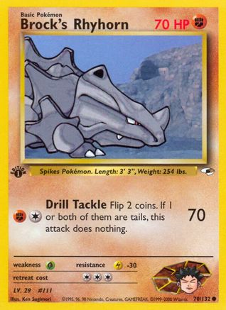 Image of Brock's Rhyhorn (70/132) [Gym Heroes 1st Edition]