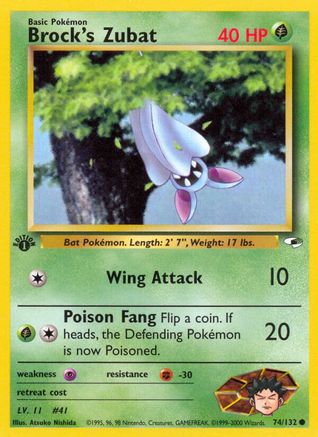 Image of Brock's Zubat (74/132) [Gym Heroes 1st Edition]