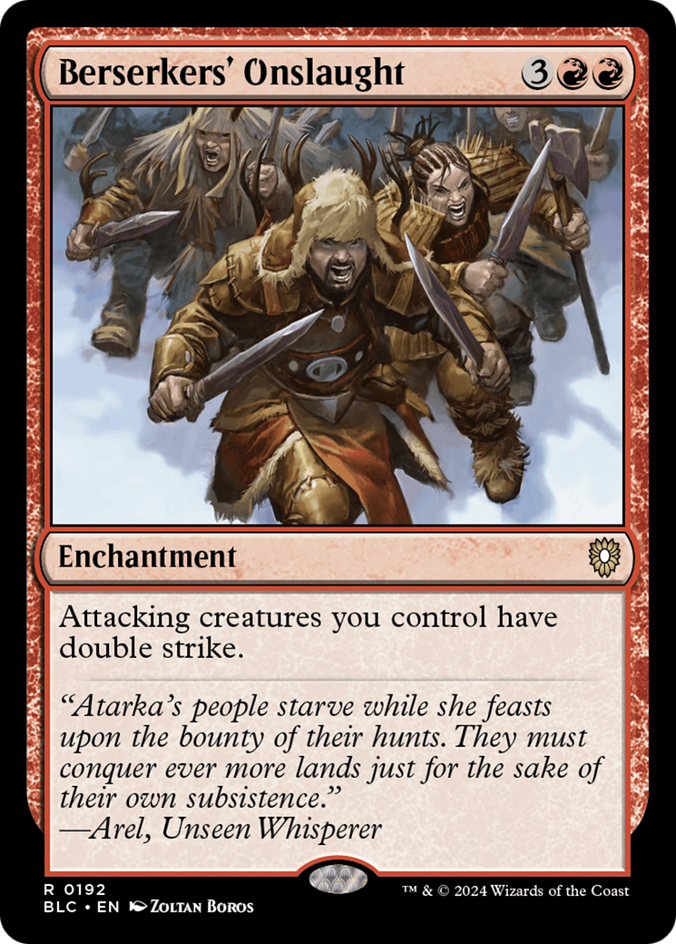 Image of Berserkers' Onslaught [Bloomburrow Commander]