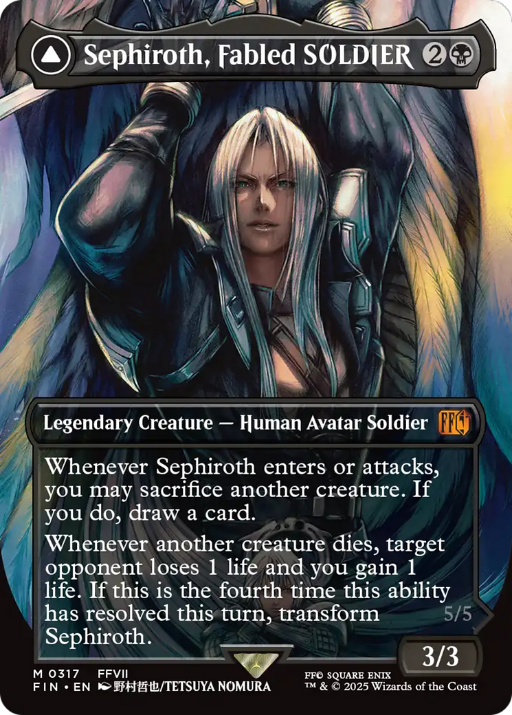 Image of Sephiroth, Fabled SOLDIER // Sephiroth, One-Winged Angel (Borderless) (0317) [FINAL FANTASY]