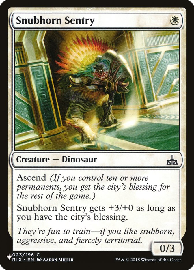 Image of Snubhorn Sentry [The List]
