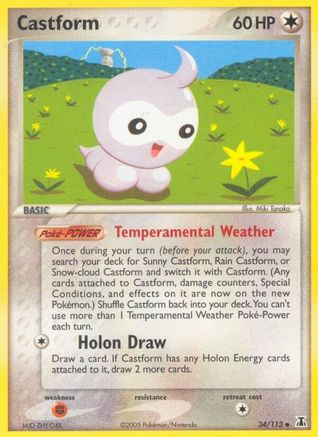 Image of Castform (34/113) (Stamped) [EX: Delta Species]