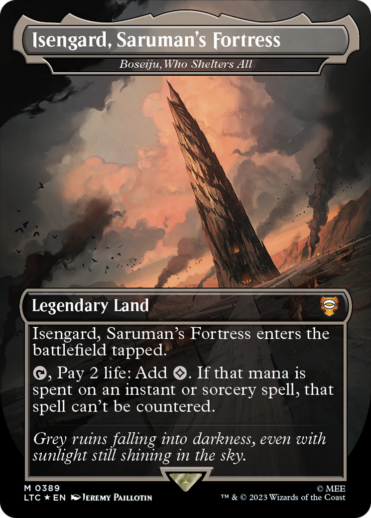 Image of Isengard, Saruman's Fortress - Boseiju, Who Shelters All (Surge Foil Realms and Relics) [The Lord of the Rings: Tales of Middle-Earth Commander]