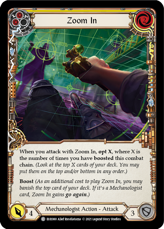 Image of Zoom In (Yellow) [EVR080] (Everfest)  1st Edition Rainbow Foil