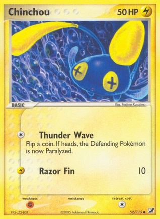 Image of Chinchou (52/115) (Stamped) [EX: Unseen Forces]