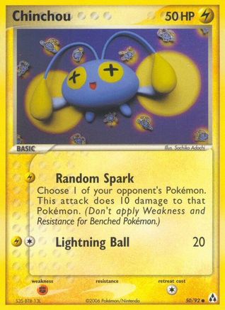 Image of Chinchou (50/92) (Stamped) [EX: Legend Maker]