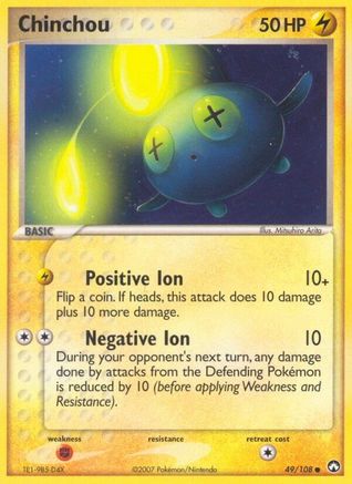 Image of Chinchou (49/108) (Stamped) [EX: Power Keepers]