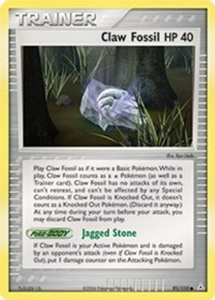 Image of Claw Fossil (91/110) (Stamped) [EX: Holon Phantoms]