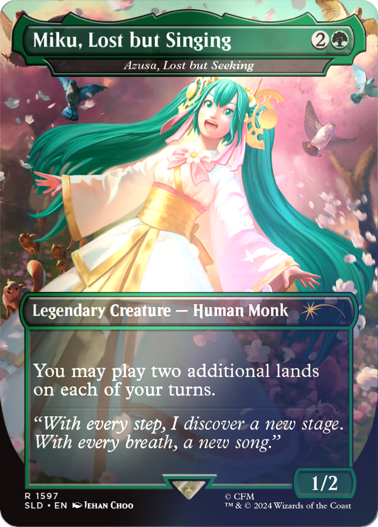 Image of Miku, Lost but Singing - Azusa, Lost but Seeking (Rainbow Foil) [Secret Lair Drop Series]