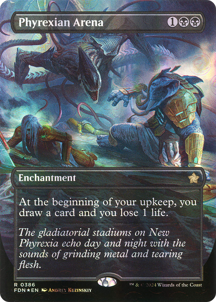 Image of Phyrexian Arena (Borderless) (Mana Foil) [Foundations]