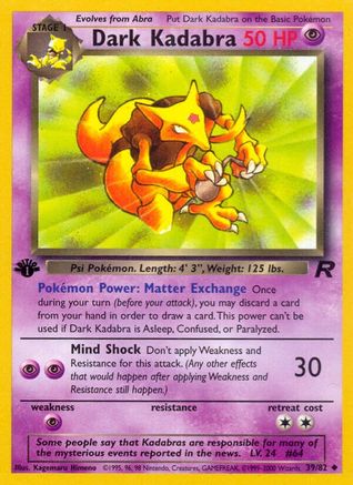 Image of Dark Kadabra (39/82) [Team Rocket 1st Edition]