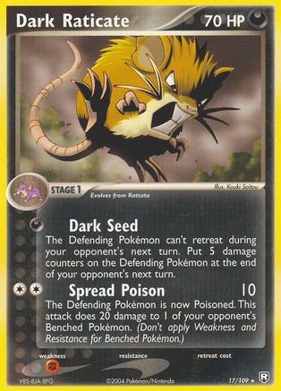 Image of Dark Raticate (17/109) (Stamped) [EX: Team Rocket Returns]