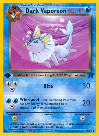 Image of Dark Vaporeon (45/82) [Team Rocket 1st Edition]