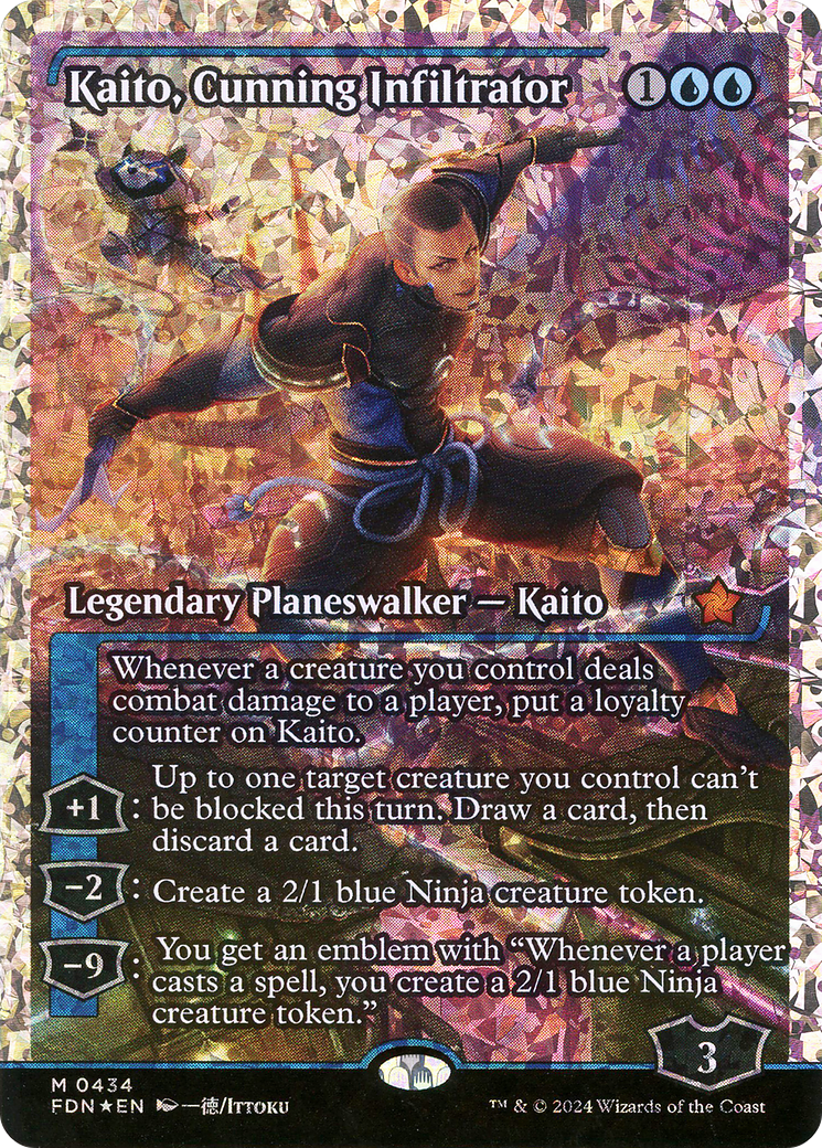 Image of Kaito, Cunning Infiltrator (Showcase) (Frature Foil) [Foundations]
