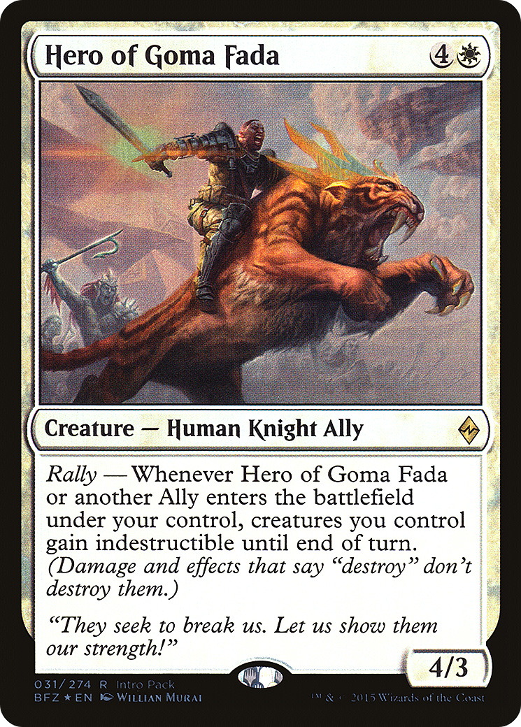 Image of Hero of Goma Fada (Intro Pack) [Battle for Zendikar Promos]