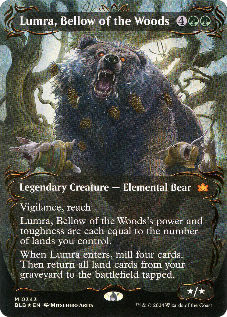 Image of Lumra, Bellow of the Woods (Borderless) (Raised Foil) [Bloomburrow]
