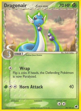 Image of Dragonair (28/101) (Delta Species) (Stamped) [EX: Dragon Frontiers]
