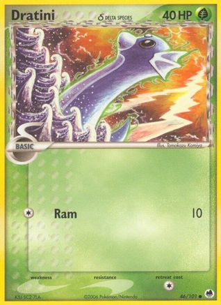 Image of Dratini (46/101) (Delta Species) (Stamped) [EX: Dragon Frontiers]