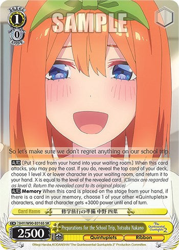 Image of Preparations for the School Trip, Yotsuba Nakano (5HY/W90-E016S SR) [The Quintessential Quintuplets 2]