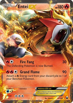 Image of Entei EX (13/108) [Black & White: Dark Explorers]