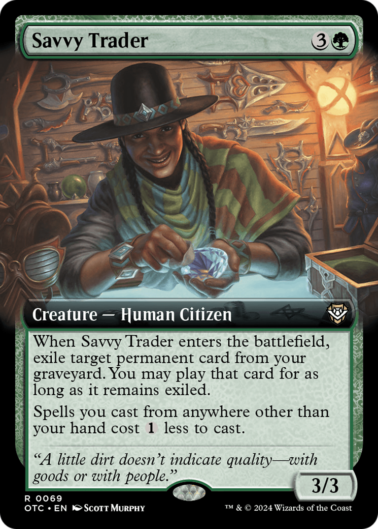 Image of Savvy Trader (Extended Art) [Outlaws of Thunder Junction Commander]