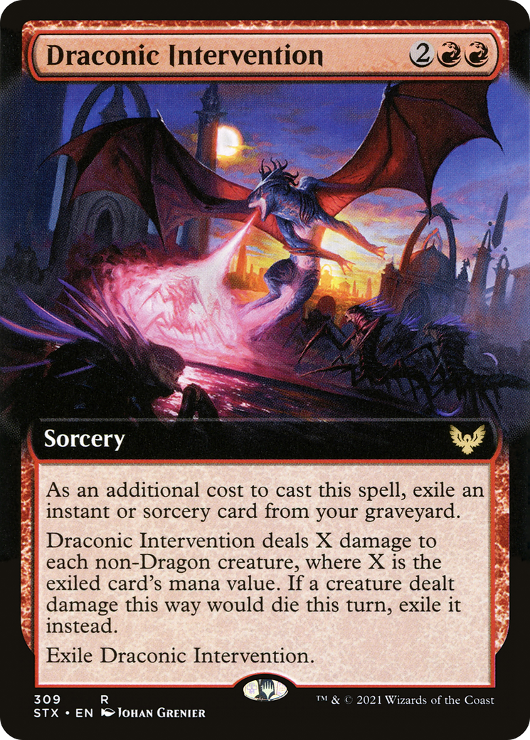 Image of Draconic Intervention (Extended Art) [Strixhaven: School of Mages]