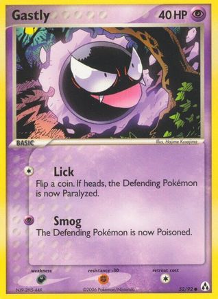 Image of Gastly (52/92) (Stamped) [EX: Legend Maker]