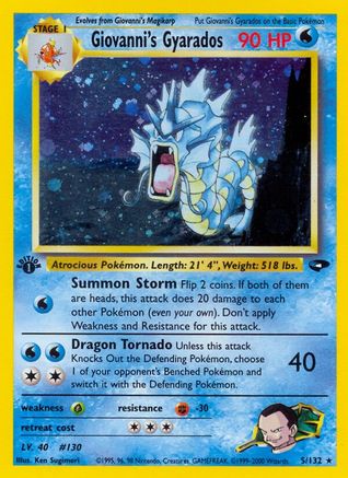 Image of Giovanni's Gyarados (5/132) [Gym Challenge 1st Edition]