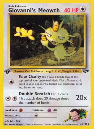 Image of Giovanni's Meowth (43/132) [Gym Challenge 1st Edition]