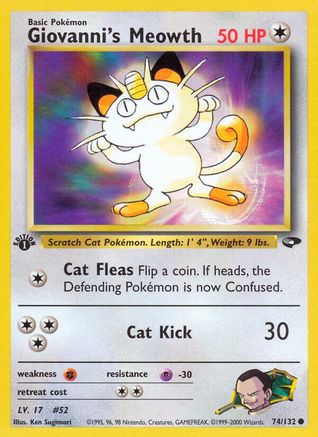 Image of Giovanni's Meowth (74/132) [Gym Challenge 1st Edition]