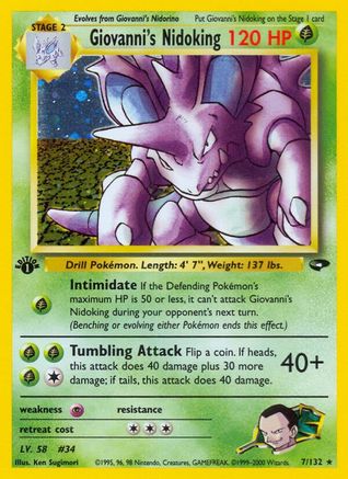 Image of Giovanni's Nidoking (7/132) [Gym Challenge 1st Edition]
