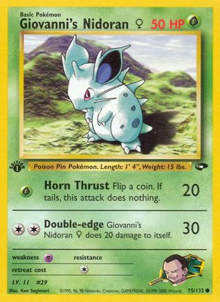 Image of Giovanni's Nidoran (75/132) (Female) [Gym Challenge 1st Edition]
