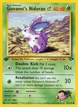 Image of Giovanni's Nidoran (76/132) (Male) [Gym Challenge 1st Edition]